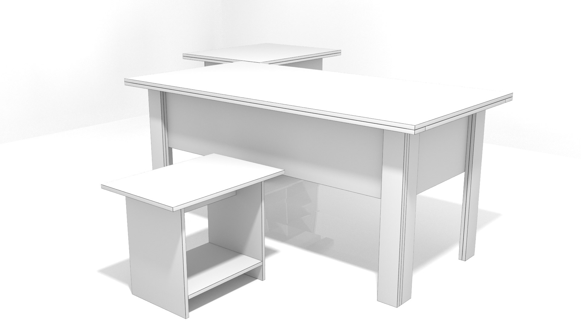 3D Office Desk Set model TurboSquid 2064690