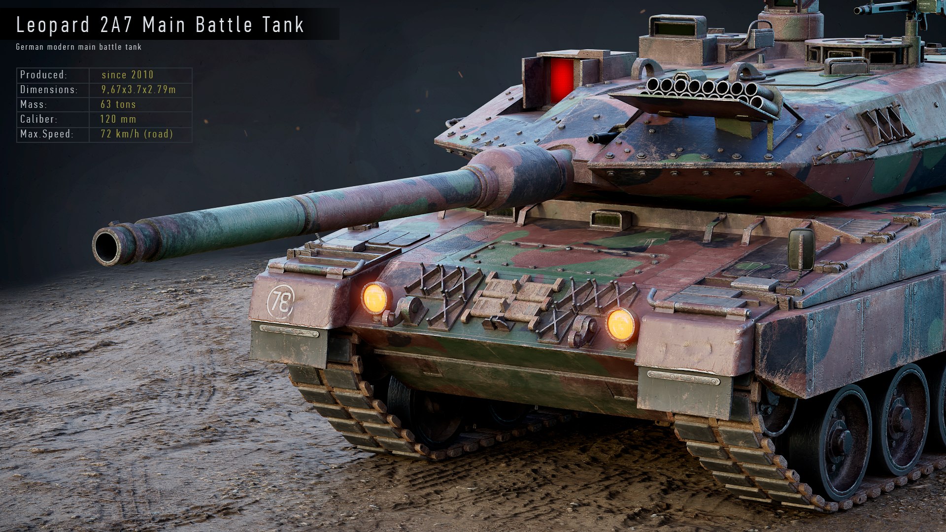 Rigged Leopard 2A7 GameReady LODs 3D model https://p.turbosquid.com/ts-thumb/LZ/dsYwxa/VQ/render7/png/1617986835/1920x1080/fit_q87/b6e4c81d594773e5cbb0805dfab957c691fb78a8/render7.jpg