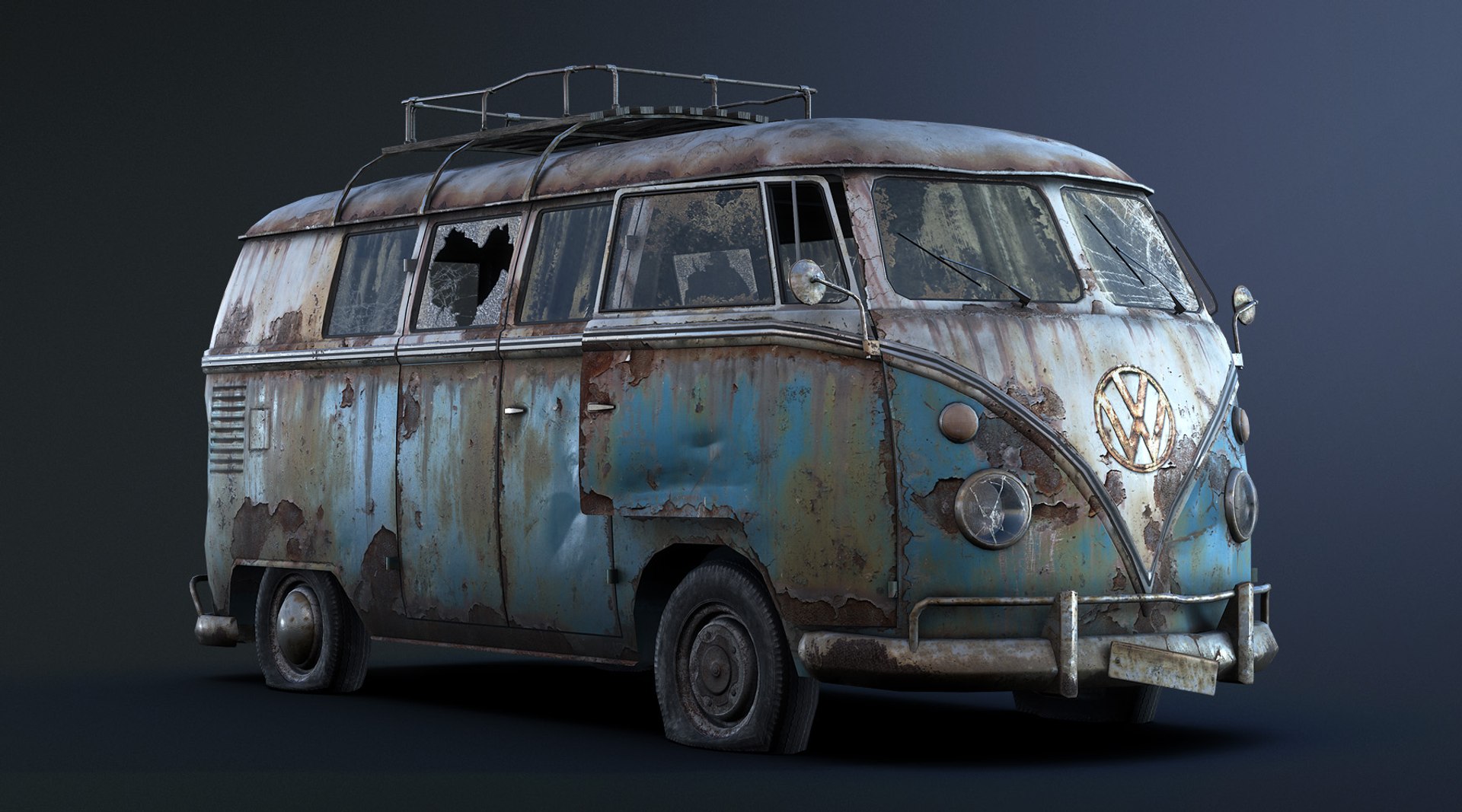 3D low-poly rusty volkswagen t1 model https://p.turbosquid.com/ts-thumb/La/3rl9DN/x3lBt6IJ/volkswagen_07/jpg/1535728221/1920x1080/fit_q87/b053e080d88c5fd62c4d6bc5463f9d0d02457b3d/volkswagen_07.jpg