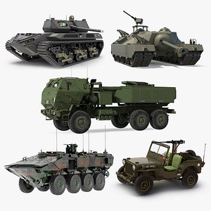3D Rigged Military US Vehicle Collection