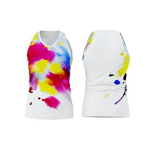 3D model T-shirt with abstract paint pattern