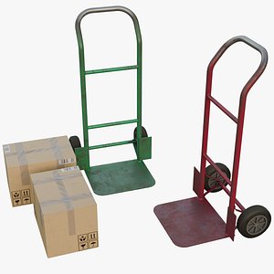 Hand Truck And Boxes 5B
