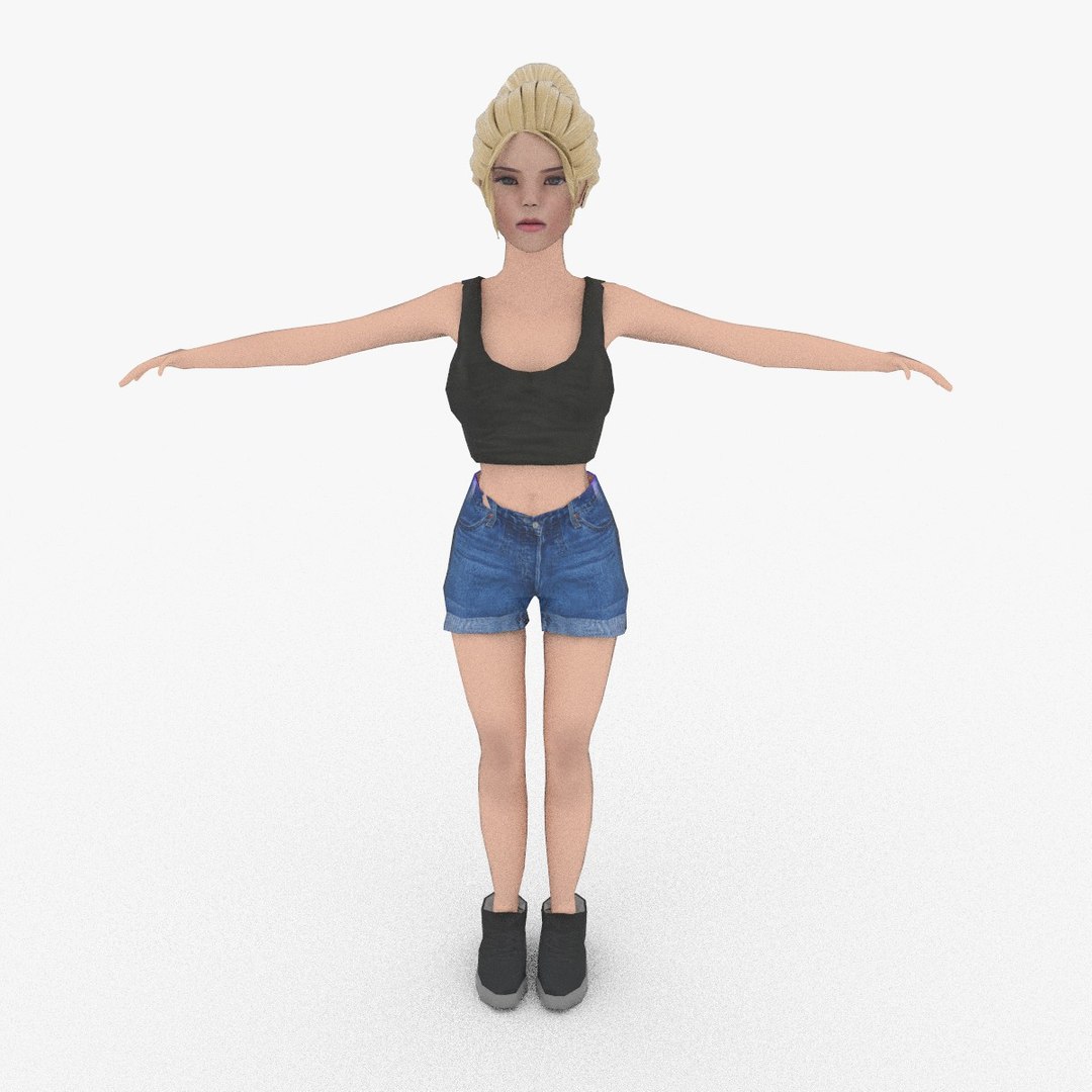 3d Low Poly Female Girl Turbosquid 2058692