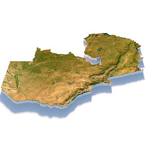 3D model Zambia Terrain Map