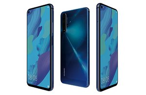 3D Huawei Nova 5T Crush Blue Low Poly model