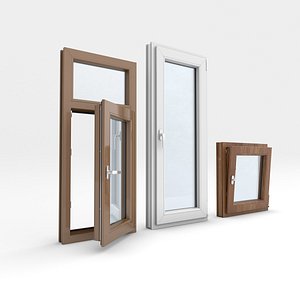 Adjustable and Rigged PVC Window 3D model