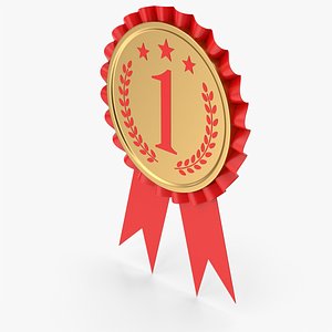 3D model Red Winner Ribbon  Award