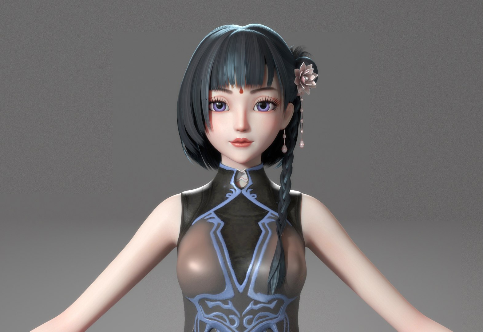 3D girl hair anime - TurboSquid 1464441