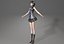 cartoon manga girl asian Japanese anime Loli sister characters Low-poly 3D model