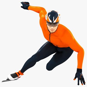 3D Speed Skater Short Track Animated HQ Standard License