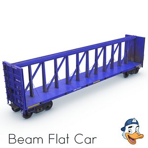 beam flat car 3D model