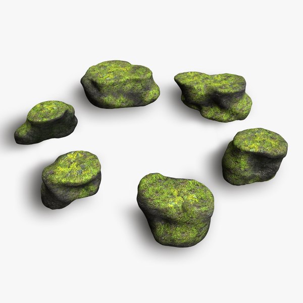 modelo 3d Short Flat Rocks - Moss 1 - TurboSquid 1974468
