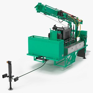 3D International Mobile Mechanical Drilling Machine Green Rigged model