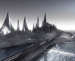 3d model realistic mountain road