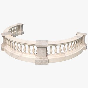 3D Classic Curved Balustrade model