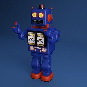 tin robot toy 3D model