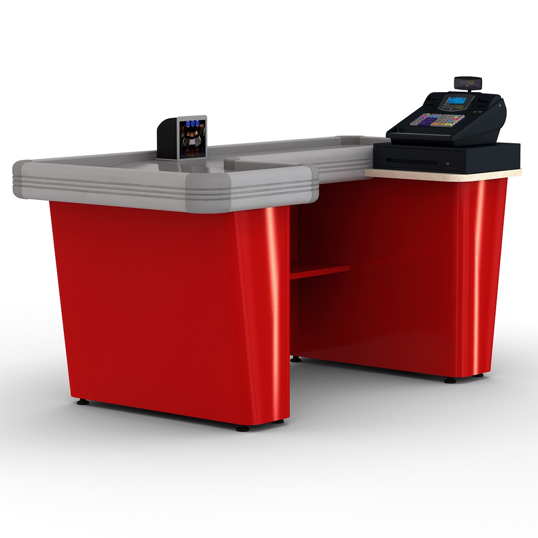 3d model cash counter 8