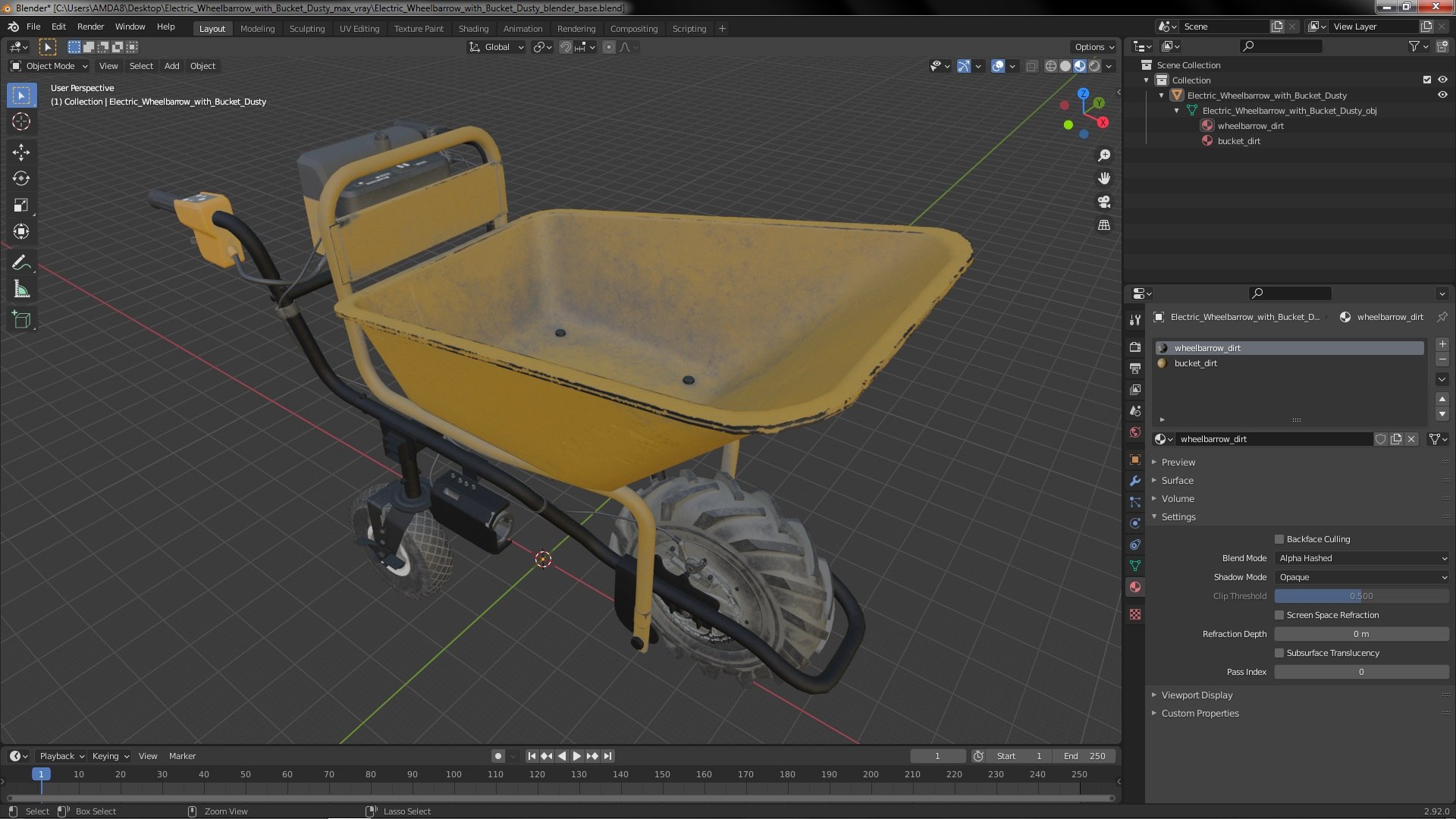 3D Electric Wheelbarrow With Bucket Dusty - TurboSquid 1855149