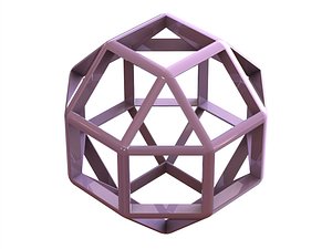 Wireframe Shape Rhombicuboctahedron 3D model