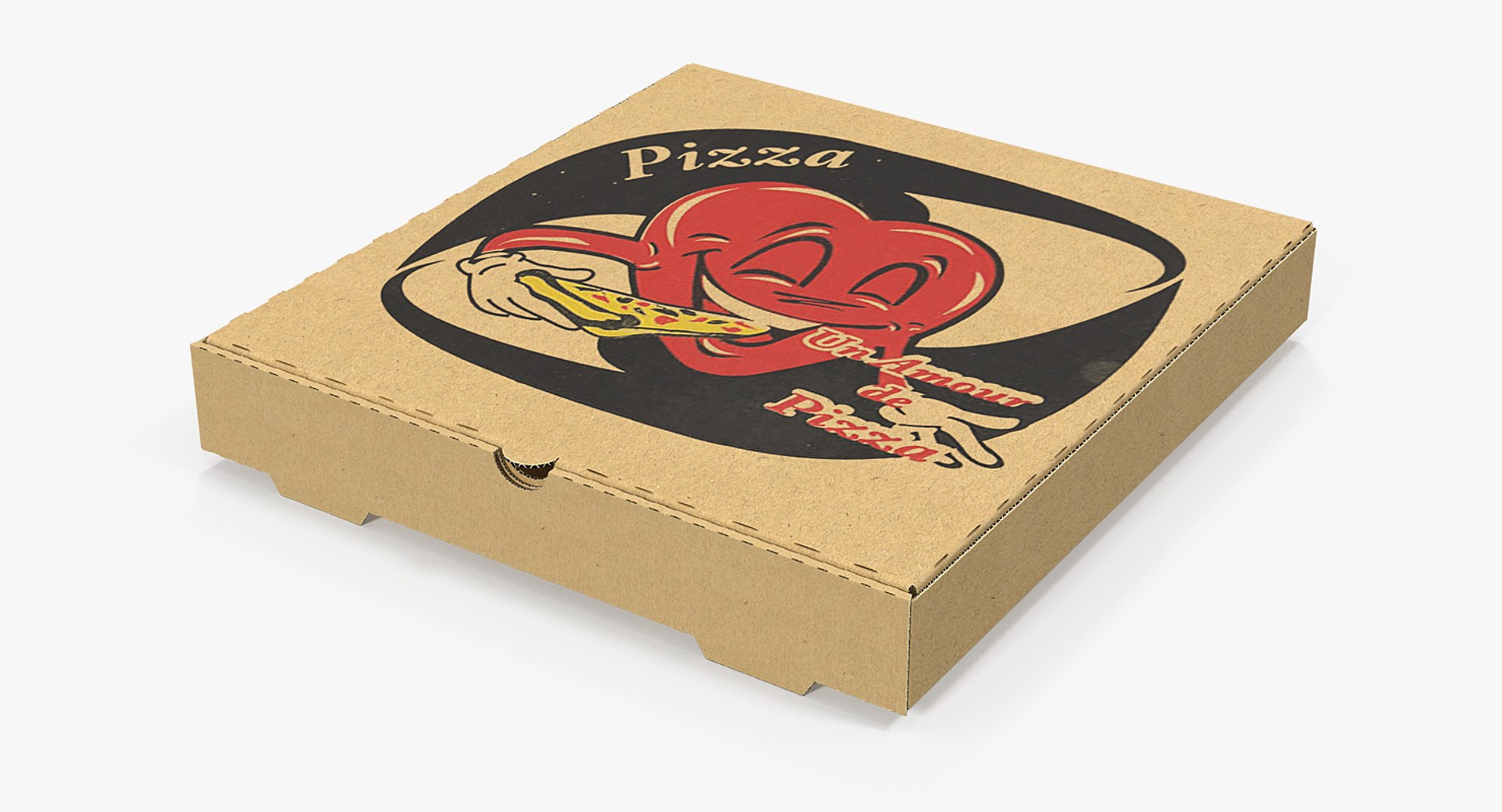 Closed Pizza Box 3D model preview