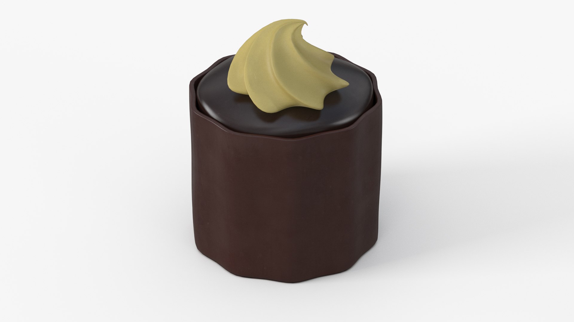 Chocolate Candy with Cream Topping 3D model preview