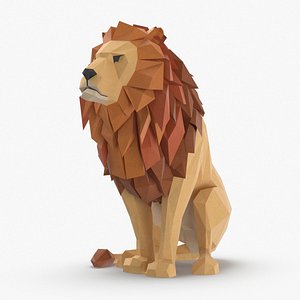 lion---sitting 3D