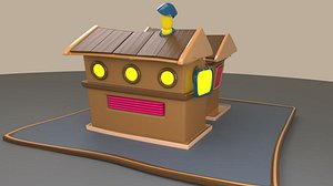 cartoon kitchen house 3D model