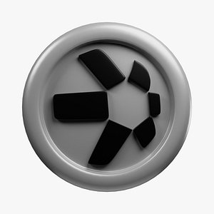Quant or QNT Silver Crypto Coin with cartoon style