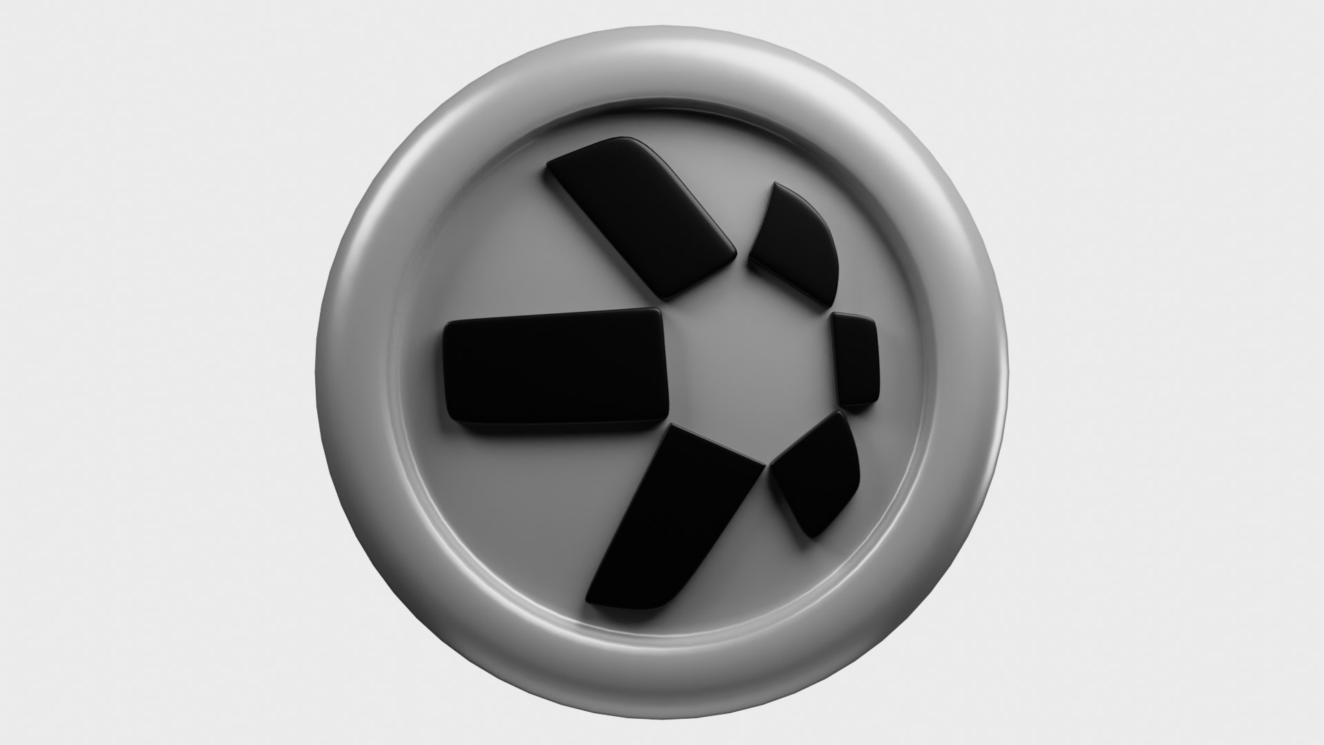 漫画スタイルのクオントまたは QNT シルバー暗号コイン3Dモデル - TurboSquid 2009786