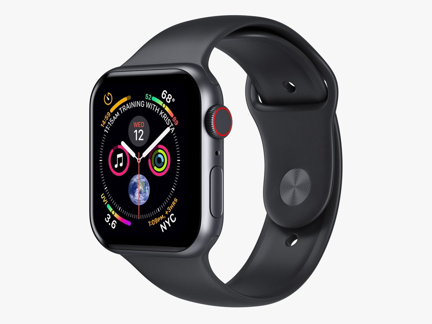 Series 4 space gray shop aluminum case black sport band