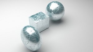 Ice Cube and Spheres 3D model