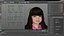 Ragazza asiatica in costume da spiaggia con cerchio gonfiabile attrezzato per Cinema 4D
