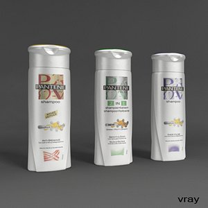 3ds max pantene shampoo bottle