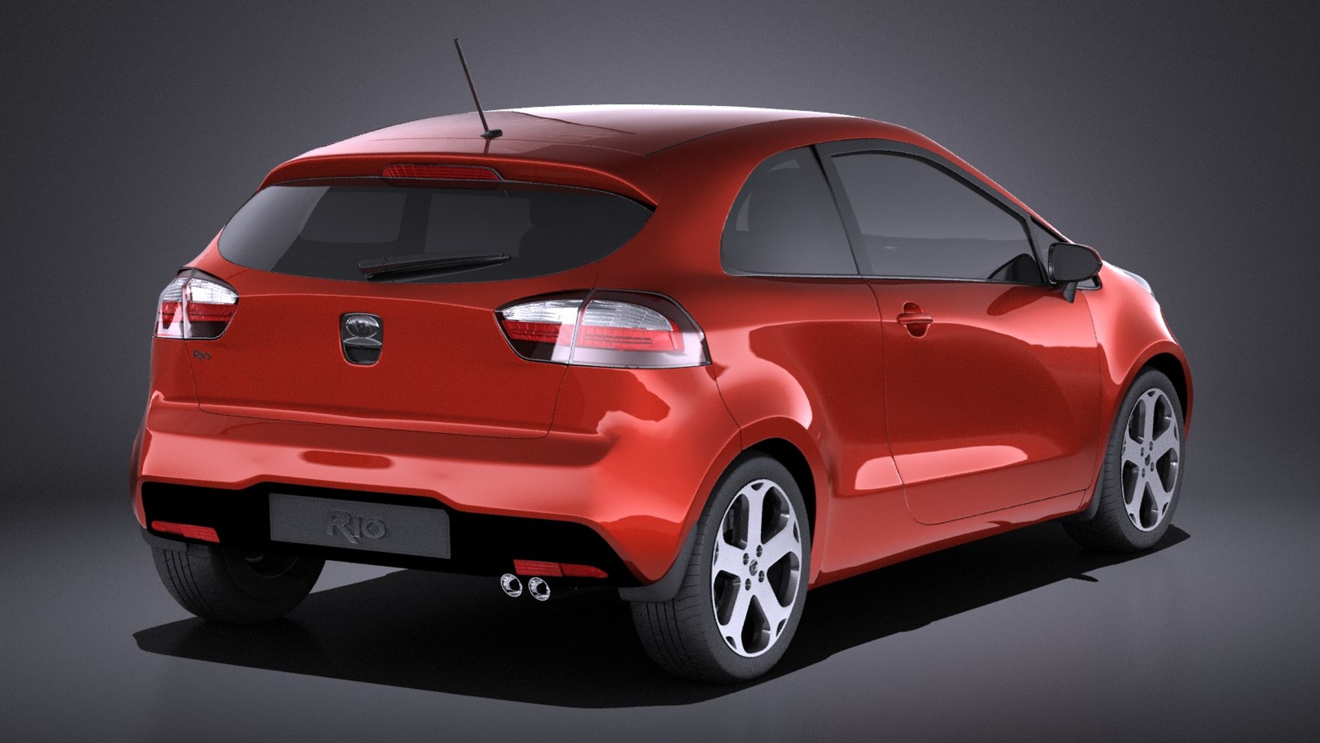 kia rio hatchback 3d max