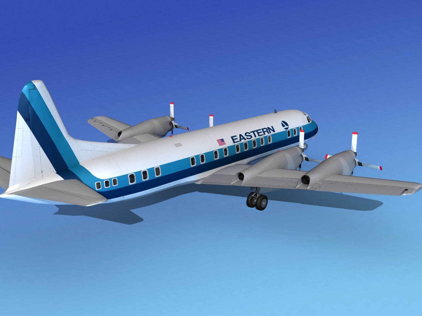 Propellers Electra Airline Lockheed 3d Model