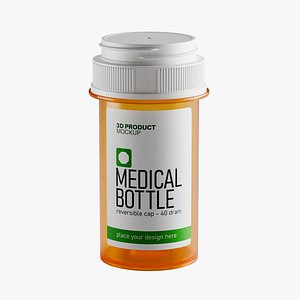 Medicine Bottle Vial with Reversible Cap 40 Dram