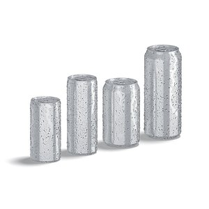 3D 4 Aluminium Soda Can with drops  - 280 ml 330 ml 450 ml 500ml model