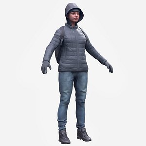 Woman in Winter Outfit 3D model