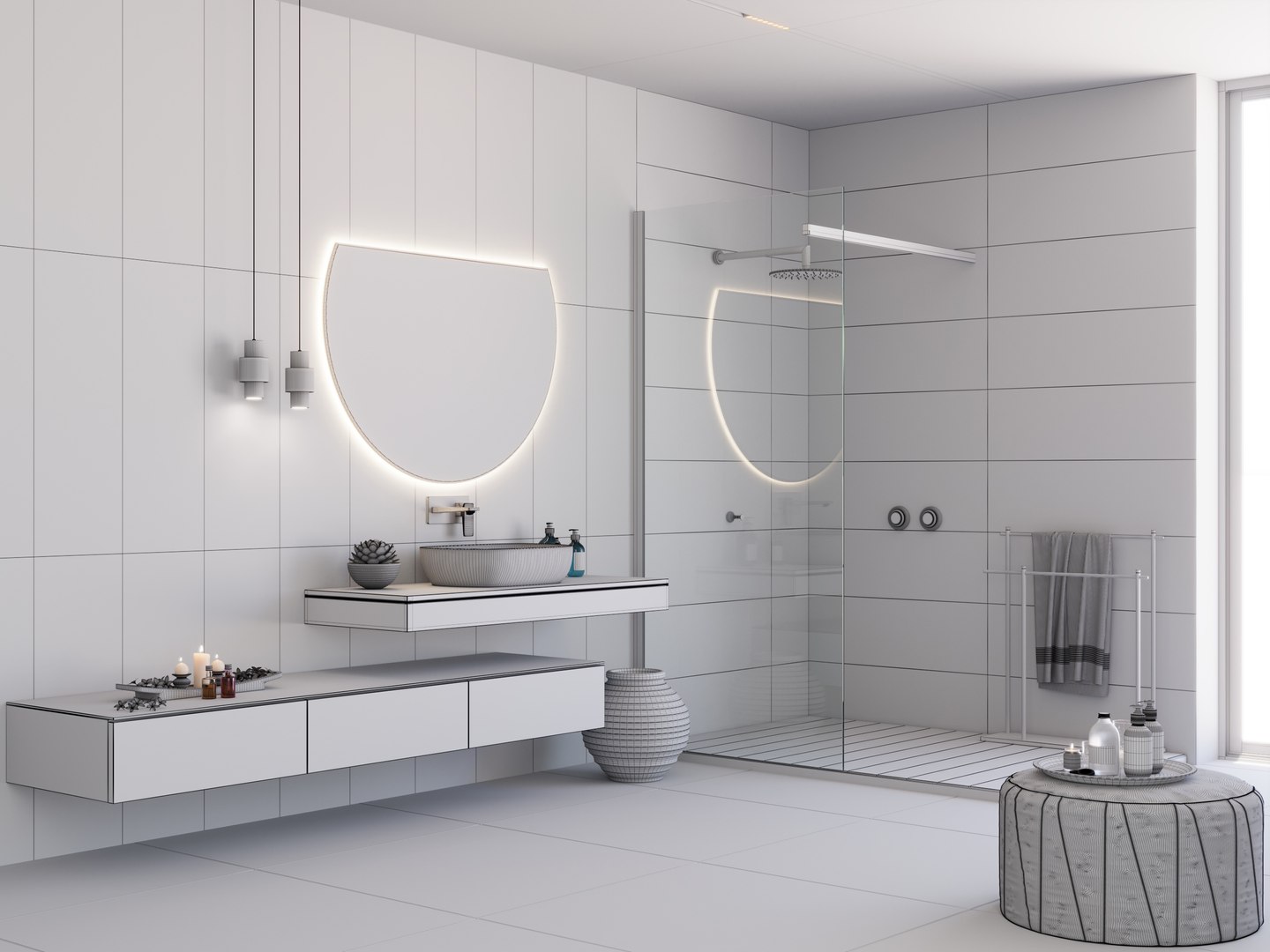3D Bathroom Scene With Multi Texture- Render Ready Model - TurboSquid ...