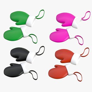 3D christmas hand gloves Bundle model