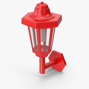 Red Street Lamp 3D model