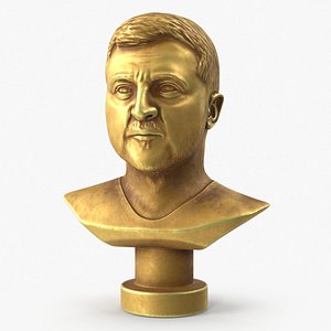 3D Golden Bust of Zelensky