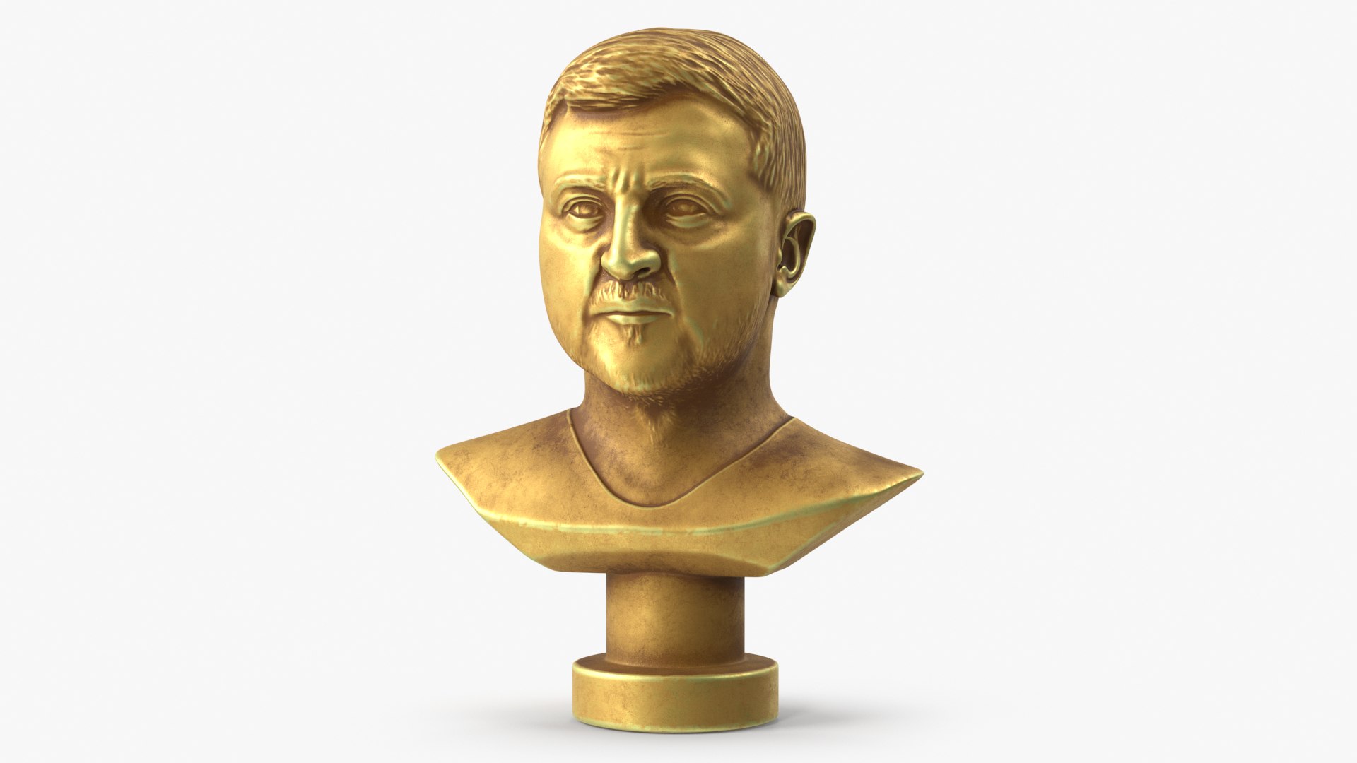 Golden Bust of Zelensky 3D model preview