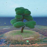 Stylized Low Poly Japanese Dark Pine Tree
