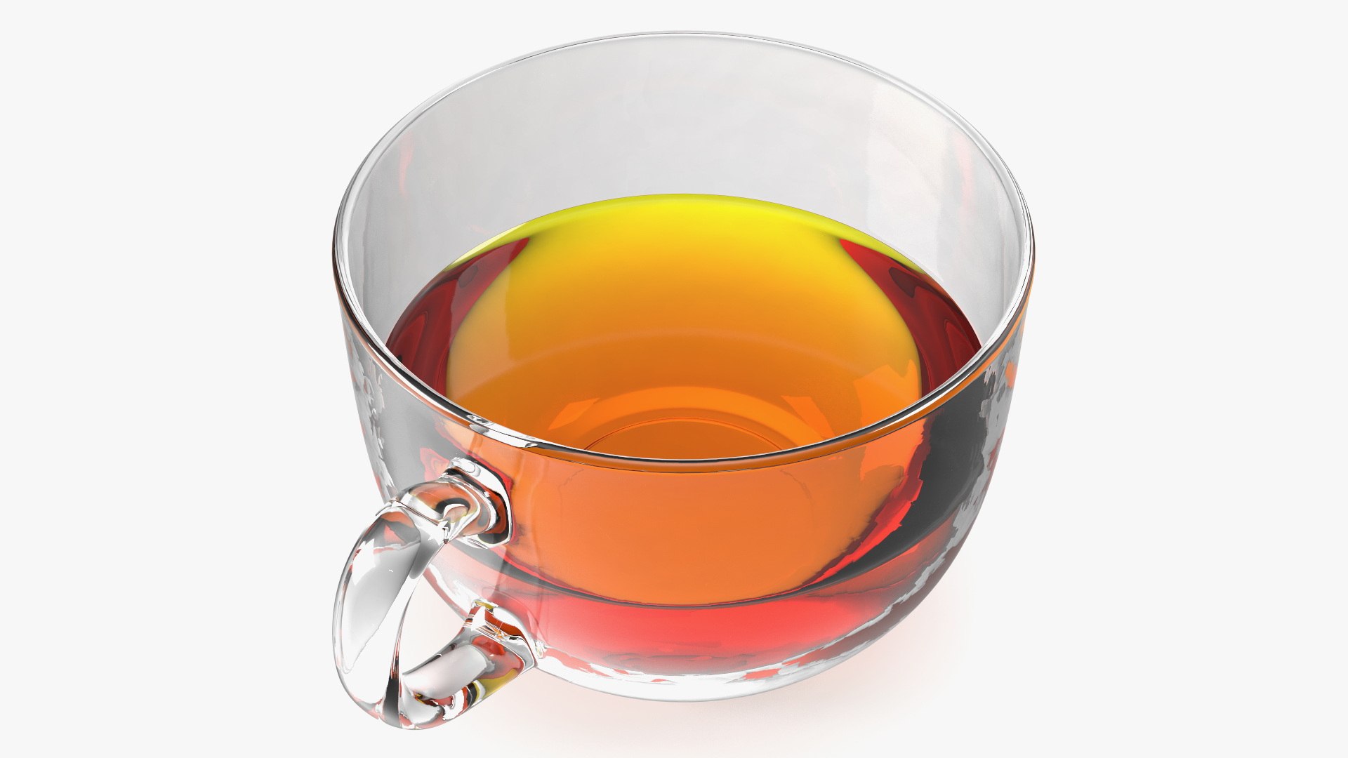 Half Full Empty Glass Tea Cup 3D model preview