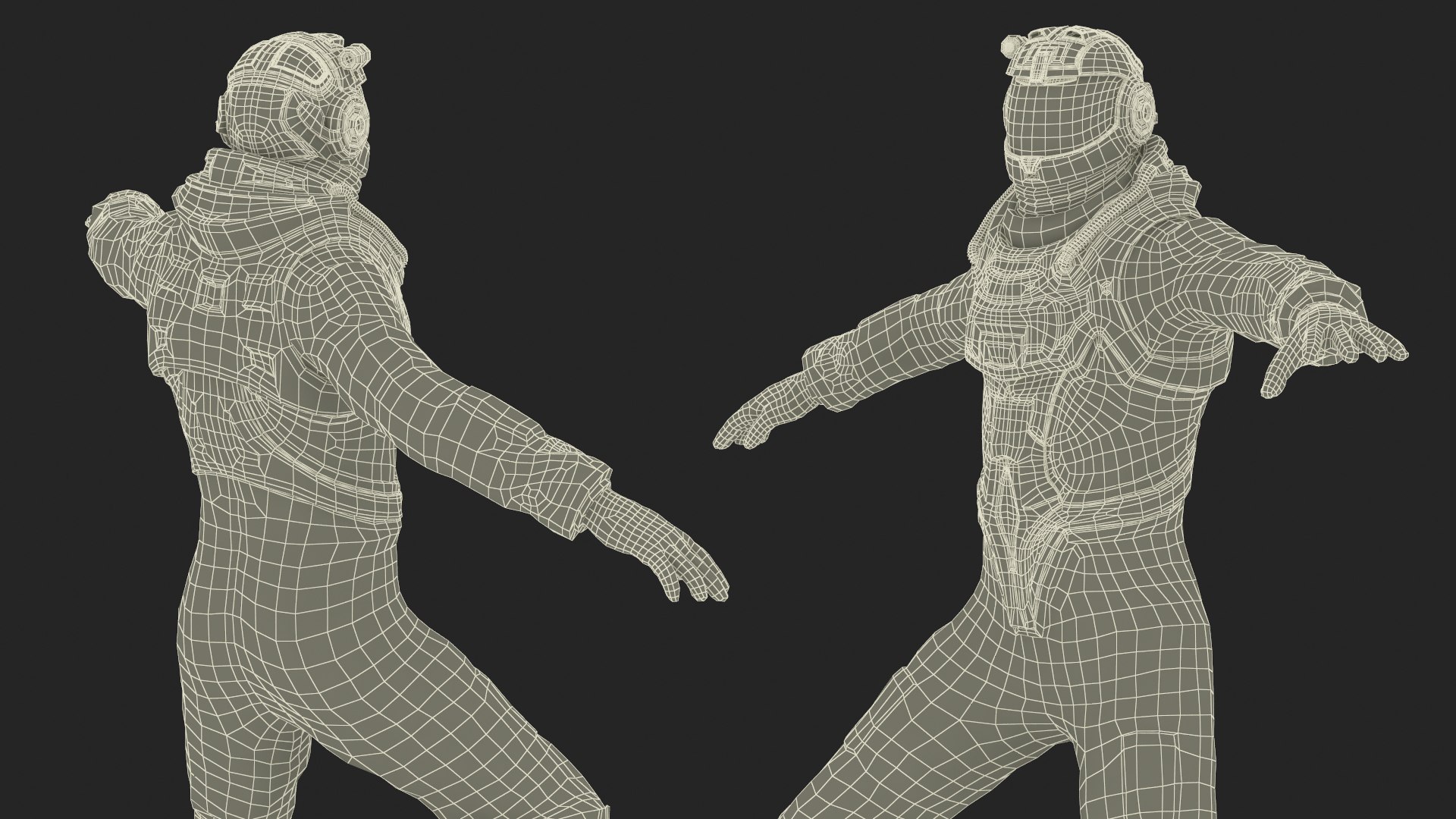 Floating Astronaut In Spacesuit With Transparent Visor Model ...