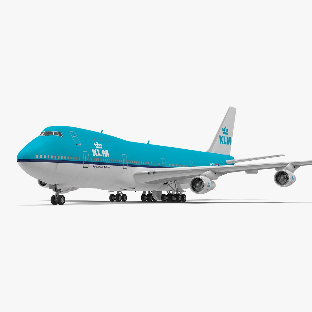 Boeing 747-100B KLM 3D model preview