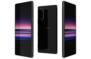Sony Xperia 5 Black Low Poly 3D model