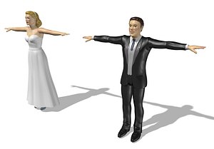 Rigged Cake Topper Bride and Groom