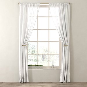 METALLIC SHEER LINEN DRAPERY PANEL